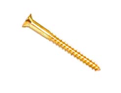 SLOTTED FLAT HEAD WOOD BRASS SCREW